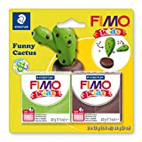 STAEDTLER 8035 13 FIMO Kids Super Soft (plastilina che si indurisce in forno, divertente modellazione per bambini, personaggi divertenti, cactus)