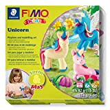 STAEDTLER 8304 19 LZ FIMO Kids Form&Play Playtime & Modelling Polymer Clay Set -"Unicorn" (confezione da 4 blocchi, adesivi, strumenti ...