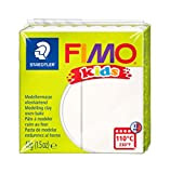 STAEDTLER FIMO KIDS, pasta modellabile termoindurente, per bambini, panetto da 42 grammi di colore bianco, 8030-0