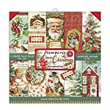 STAMPERIA INTL Stamperia-Classic Christmas-Mini Pad Natale, Rosso e Verde, 8 x 8 inches