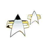 STAR TREK Voyager Communicator Badge And Lapel Pin Set