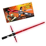Star Wars Force Awakens Spada laser Guerriero Jedi Kylo Ren Spada laser dal suono incrociato Spada laser rossa allungabile per ...