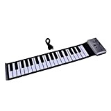 STOBOK Roll up Piano, 37 Tasti Organo Elettronico Portatile Flessibile Elettronico per Bambini Adolescenti Principianti Dilettante (Argento Senza Batteria)