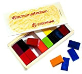 Stockmar Beeswax 16 Block Crayons in Wooden Storage Case (japan import)