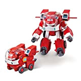 Super Wings Robot Suit con Mini Jett Transforming Figura Giocattoli per Veicoli Aerei per Bambini dai 3 Anni, Colore Rosso, ...