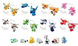 Super Wings, Transform-a-Bots, World Airport Crew, Serie 2, Confezione con 15 Giocattoli, Personaggi da 5 cm