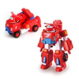 Super Wings- Vehicles Robot Transformers Pompieri Jett Aereo, Camion Giocattolo per Bambini, Colore Rosso, 18cm, EU720311