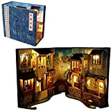 Supporto per libri in legno 3D per casa delle bambole fai da te in legno, kit di costruzione con luce ...