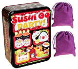 Sushi Go Party Game in latta per 2 a 5 giocatori, bonus due sacchetti in velluto viola con coulisse