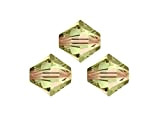 Swarovski similperle, doppio cono, semicono, 5328, 6 mm, 10 pz, Trasparente, Giallo, Nero, 63 lum. green