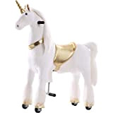 Sweety Toys 11339 - Cavaliera grande unicorno su ruote da 4 a 9 anni, colore: Bianco