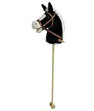 Sweety Toys Blacky - Testa di cavallo su bastone, con effetti sonori, colore: nero con criniera bianca Premendo le orecchie ...