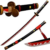 Sword Warrior Roronoa Zoro Spada 100cm Spada di Legno, Katana in Legno Anime Giapponese, Cosplay Sword-Yama Enma