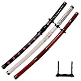 Sword Warrior Roronoa Zoro Spada Set 3 Pezzi 100cm Spada di Legno, Katana in Legno Anime Giapponese, Cosplay Sword-Kitetsu / ...