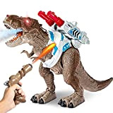 SWTOIPIG Dinosauro telecomandato giocattolo per bambini dai 3 ai 12 anni, illuminazione a LED quando si cammina e si brucia ...