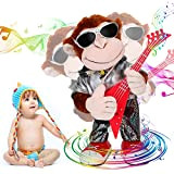 SWTOIPIG Giocattolo di peluche scimmia danzante, peluche, canto danzante, modanatura punk con chitarra, controllo a un pulsante, giocattoli educativi per ...