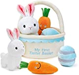 SZIVYSHI Baby My First Easter Basket Playset peluche peluche cartone animato coniglietto giocattoli peluche per bambini ragazzi ragazze, 4 pezzi