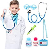 Tacobear 7 Pezzi Kit Dottore per Bambino Valigetta del Medico Gioco di Ruolo Dottore con Camice da Dottore, Stetoscopio, Siringa ...