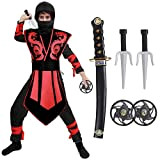Tacobear Costume da Ninja per Bambino Ninja Abbigliamento Costume da Festa di Halloween per Ragazzo 3 - 12 Anni (8-10 ...