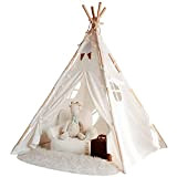 Tacobear Teepee Tenda per Bambini Grande Tenda Indiano con Luci Fatate Piuma Tenda da Gioco Portatile Tenda da Gioco Castello ...