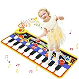 Tappetino per musicale, Tappetino da Ballo per tastiera a 19 tasti, giocattolo musicale educativo portatile con 8 strumenti, 10 demo ...