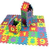 Tappeto Puzzle per Bambini,36 Pezzi Puzzle,Tappeto Gioco per Neonato in EVA Antiscivolo Non Tossico Puzzle con Lettere e Numeri,Certificato CE,Multicolore ...