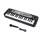 Tastiera Elettronica per Bambini, Tastiera Digitale Elettrica a 37 Tasti Tastiera Musicale con Mini Microfono
