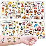Tatuaggi Temporanei per Bambini, 10 Fogli Tatuaggi Finti Set per Bambini de Circo, Tatuaggio Impermeabile per Ragazze Ragazzi, Tatuaggio per ...