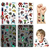 Tatuaggi temporanei per Bambini simyron Avengers Luminoso Tatuaggi Temporanei 4 fogli di Marvel falsi impermeabili tatuaggi temporanei adesivi per bambini ...