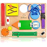Tavola Montessori per Bambini - Pannello Sensoriale in Legno per Bambini di 3 Anni - Giocattolo da Viaggio con attività ...