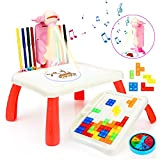 Tavolo per proiettore da disegno per bambini, Proiettore giocattolo con luce e musica, per bambini Smart Projector Painting Sketch Board ...