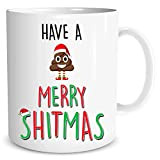 Tazza di Natale con scritta "Merry Shitmas", regalo di Babbo Natale, scherzo, regalo per colleghi, colleghi, colleghi, colleghi, colleghi, amici, ...