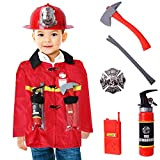 TE-Trend Pompieri Giacca Duty Equipaggiamento 8-Teilig Bebè Costume di Carnevale Accessorie