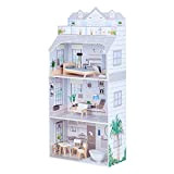 Teamson Kids House per Bambole giganti Little World di Olivia con mobili e Accessori, casa delle Bambole in Legno, 3 ...