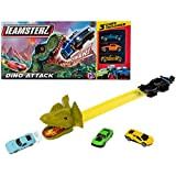 Teamsterz Speed City Dino Attack Track Set | Figure e veicoli per bambini | Include 3 x auto pressofuse e ...