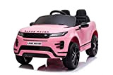 Tecnobike Shop Auto elettrica Macchina per Bambini Land Rover Evoque 12V Luci LED Suoni Mp3 Telecomando Bluetooth (Rosa)