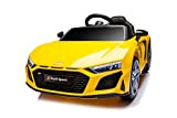 Tecnobike Shop Auto Elettrica per Bambini Audi R8 Spyder 12V Ufficiale Audi 2 Posti in Pelle Luci Suoni Mp3 con ...