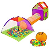 TecTake Tenda Igloo per bambini con tunnel + 200 palline + tenda tascabile – Tenda da gioco con palline per ...
