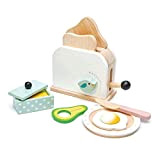 Tender Leaf Toys Breakfast Toaster Set - Legno finta colazione cibo Play Set per bambini