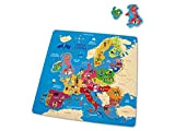 Teorema 40461 - Puzzle d'Europa in Legno, Multicolore