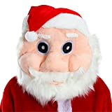 Testa di mascotte di Babbo Natale con testa di Babbo Natale e cappello di Babbo Natale rosso e barba bianca ...