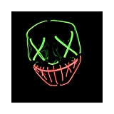 The Purge® LED Mask | Nightmare Verde e Rosso | Plastica Rigida | 3 modalità Lampeggianti | Maschera LED | ...