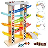 The Wooden Toy Factory - Mega Pista per Macchinine Click Clack in Legno Set con 6 Macchine – Include Area ...