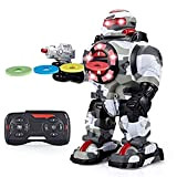 Think Gizmos RoboShooter - Fantastico robot giocattolo telecomandato con registrazione vocale, dischi in schiuma a fuoco rapido, riproduzione di musica ...