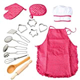 ThinkMax 15 Pezzi Set da Cucina per Bambini, Set di Chef di Gioco del Pretesto del Costume da Cucina Include ...