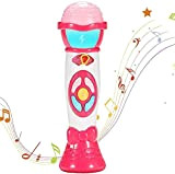 ThinkMax Microfono per Bambini, Voice Change e Registrazione Microfono, Giocattolo educativo per Bambini Early Music (Rosa)