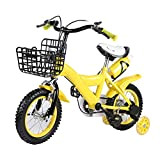 TIXBYGO Bicicletta per bambini, 12 pollici, resistente all'usura, per ragazzi e ragazze, colore giallo