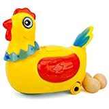 Tixiyu - Giocattolo elettrico per uova da gallina, per bambini, con luce colorata e musica interattiva