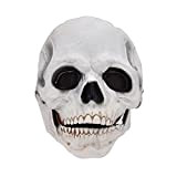 TKSE Halloween Skull Mask Full Head Cosplay Party Mask per Natale Pasqua Capodanno Festival(Bianco)