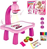 Tlater Tavola da disegno per bambini, tavolo da disegno con Smart Projector con intrattenimento, musica trace e proiettore giocattolo per ...